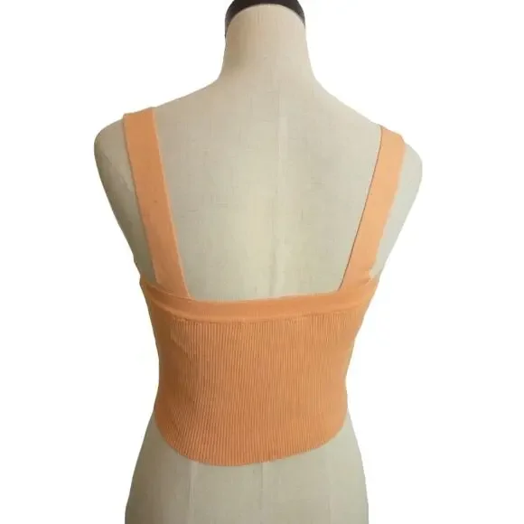 Zara Square Neck Tank Top Orange Creamsicle S - Picture 3 of 5